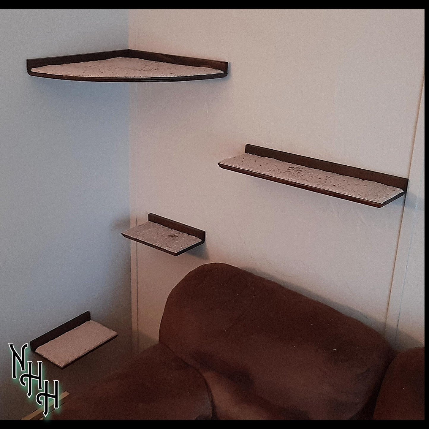 Floating Corner Cat Bed / Shelf - w/ Hidden Brackets