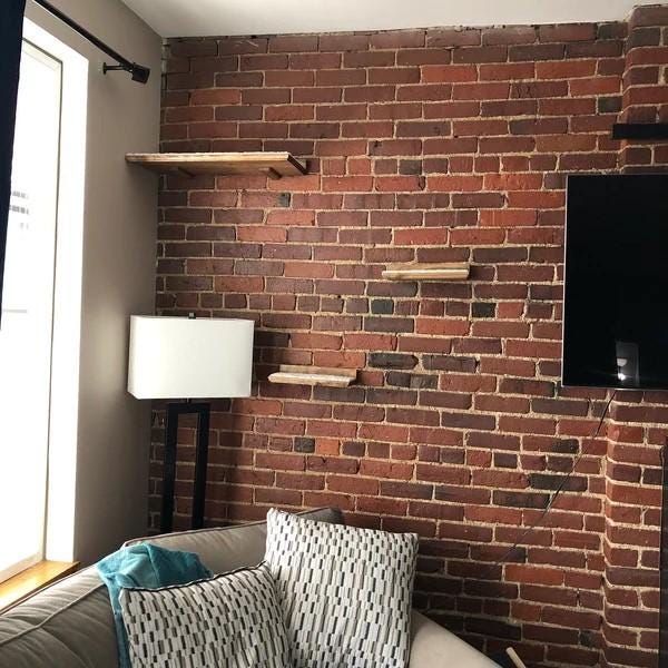 Floating Cat Shelf Set 3 pc. / Large Straight Shelf/Perch with 2 Short Shelves