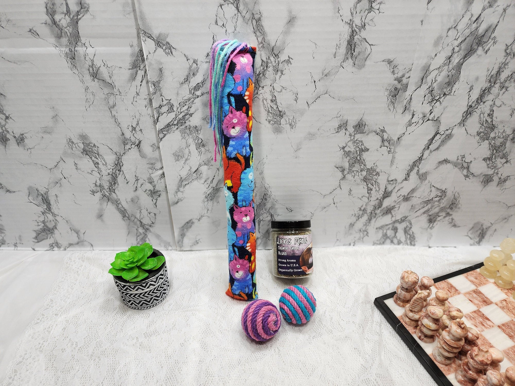 Rainbow Cats w/ Organic Cat-nip Kicker Toy 14" / Combo Pack