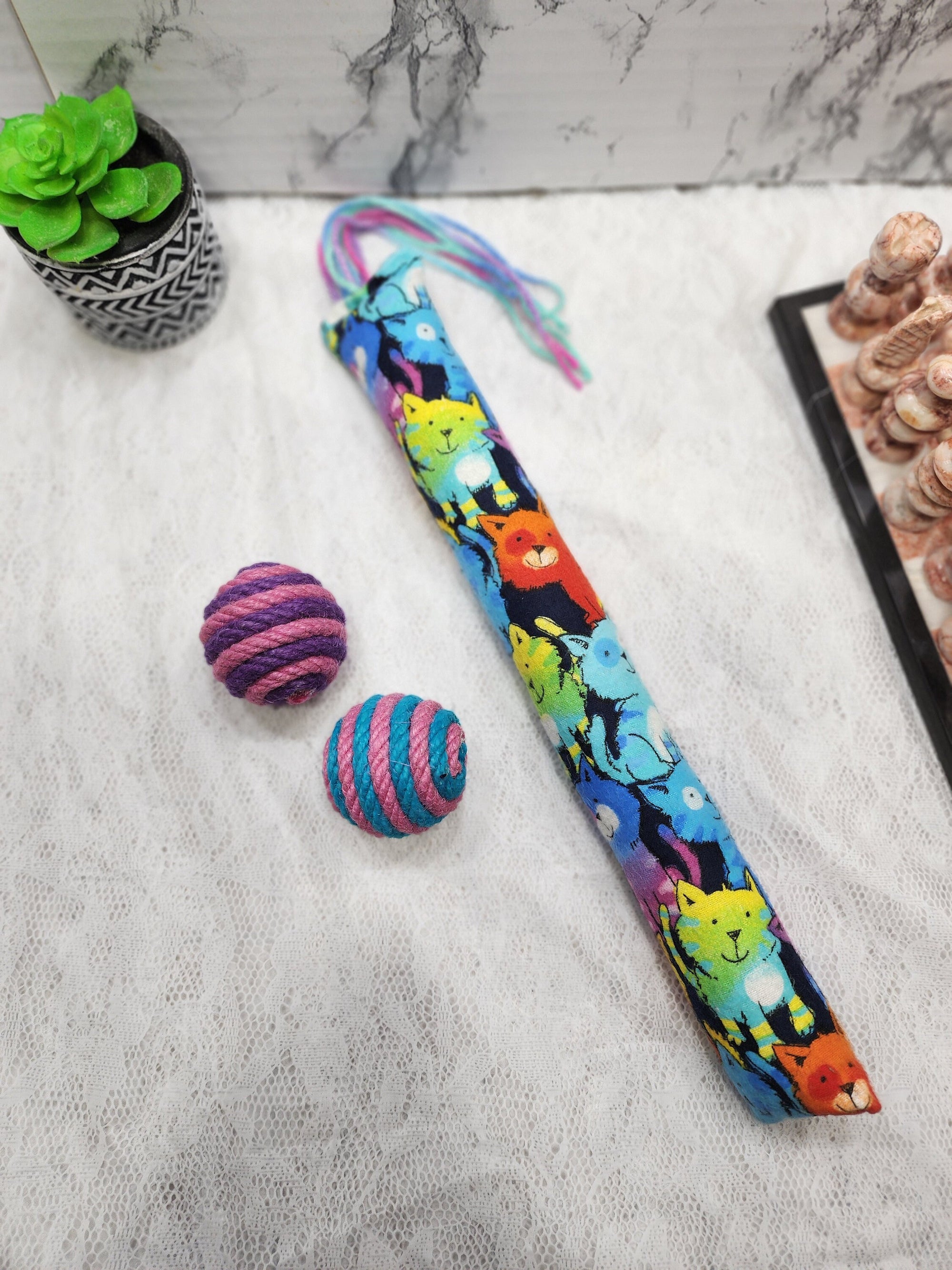Rainbow Cats w/ Organic Cat-nip Kicker Toy 14" / Combo Pack