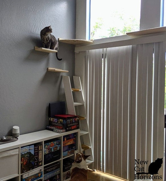 Floating Cat Shelf Set 4 pc. / Corner Perch with 1 Long, and 2 Short Shelves
