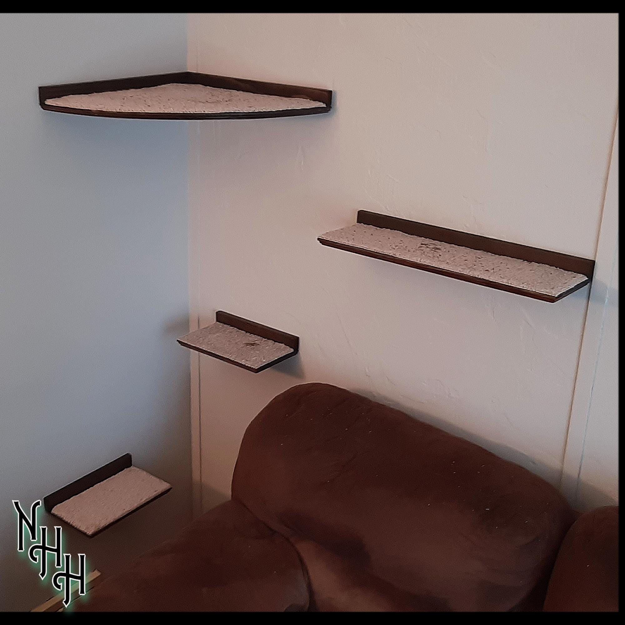 Floating Corner Cat Bed / Shelf - w/ Hidden Brackets