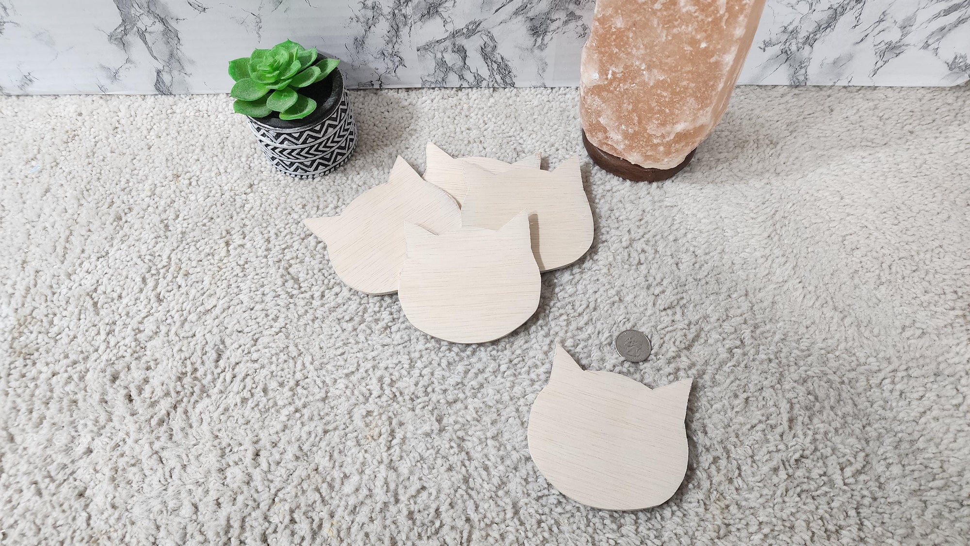 Unfinished Cat Head Wood Blank 4" for Art Projects / Kids Crafts / Painting