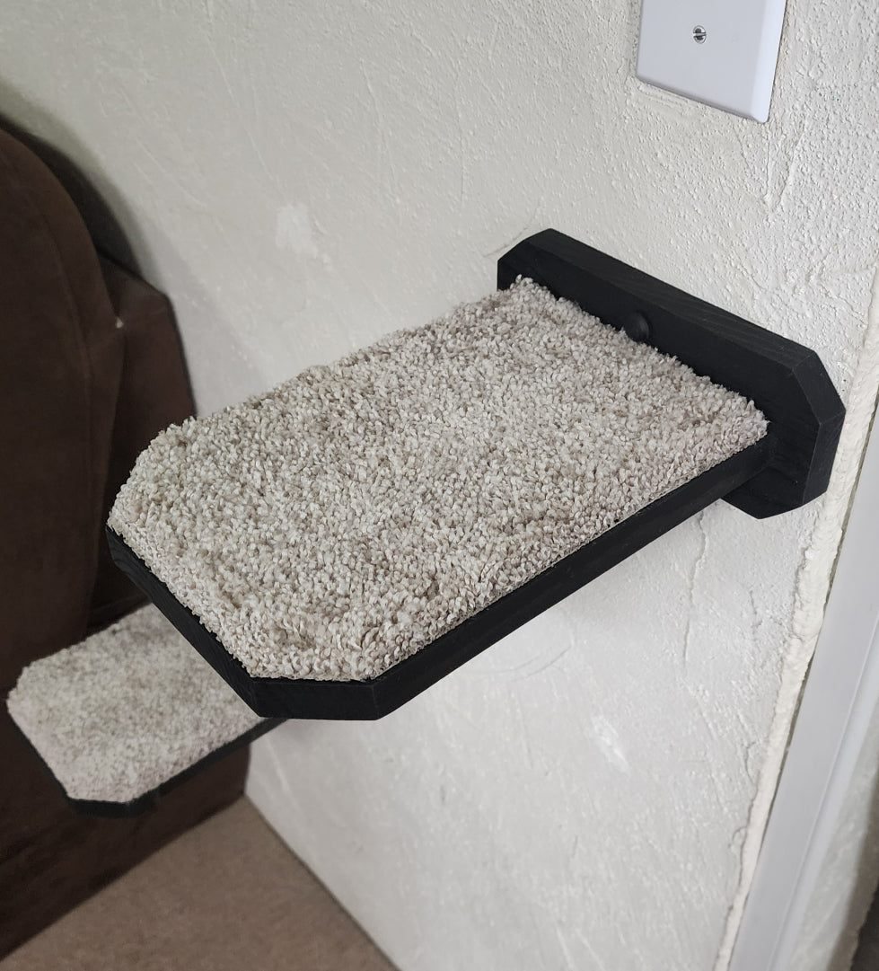45" Long Cat Bridge Combo w/ 2 Steps / Hemp Rope and Wood Cat Bridge for Climbing and Playing